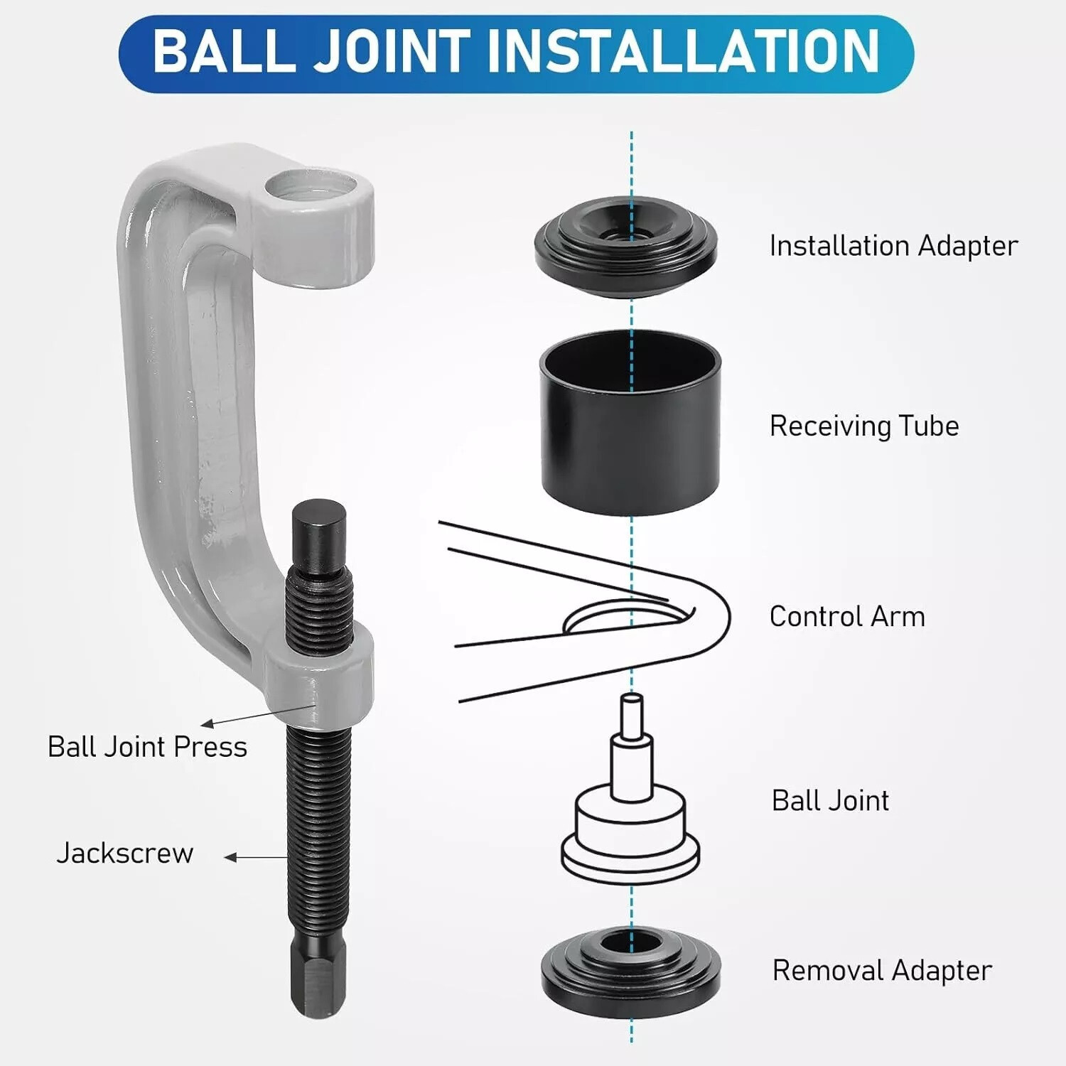 Truck Car Ball Joint Remover Extractor Clamp Bushing Press Auto Service Tool Set