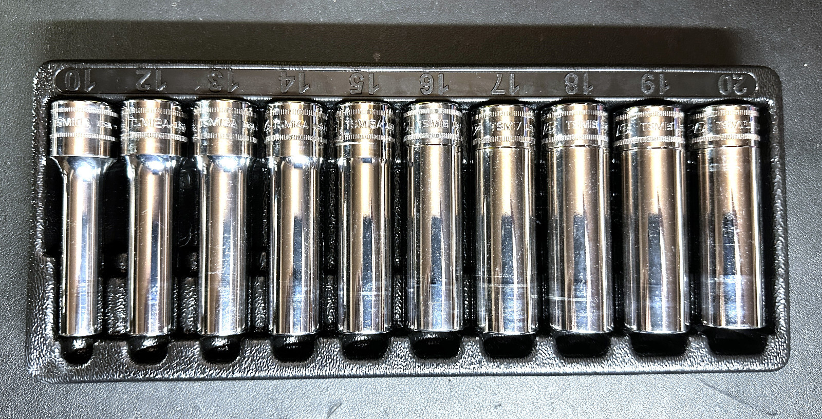 SNAP ON 310TSM 10-Pc 1/2″ Drive 6-Pt. Metric Flank Drive® Deep Socket Set USA