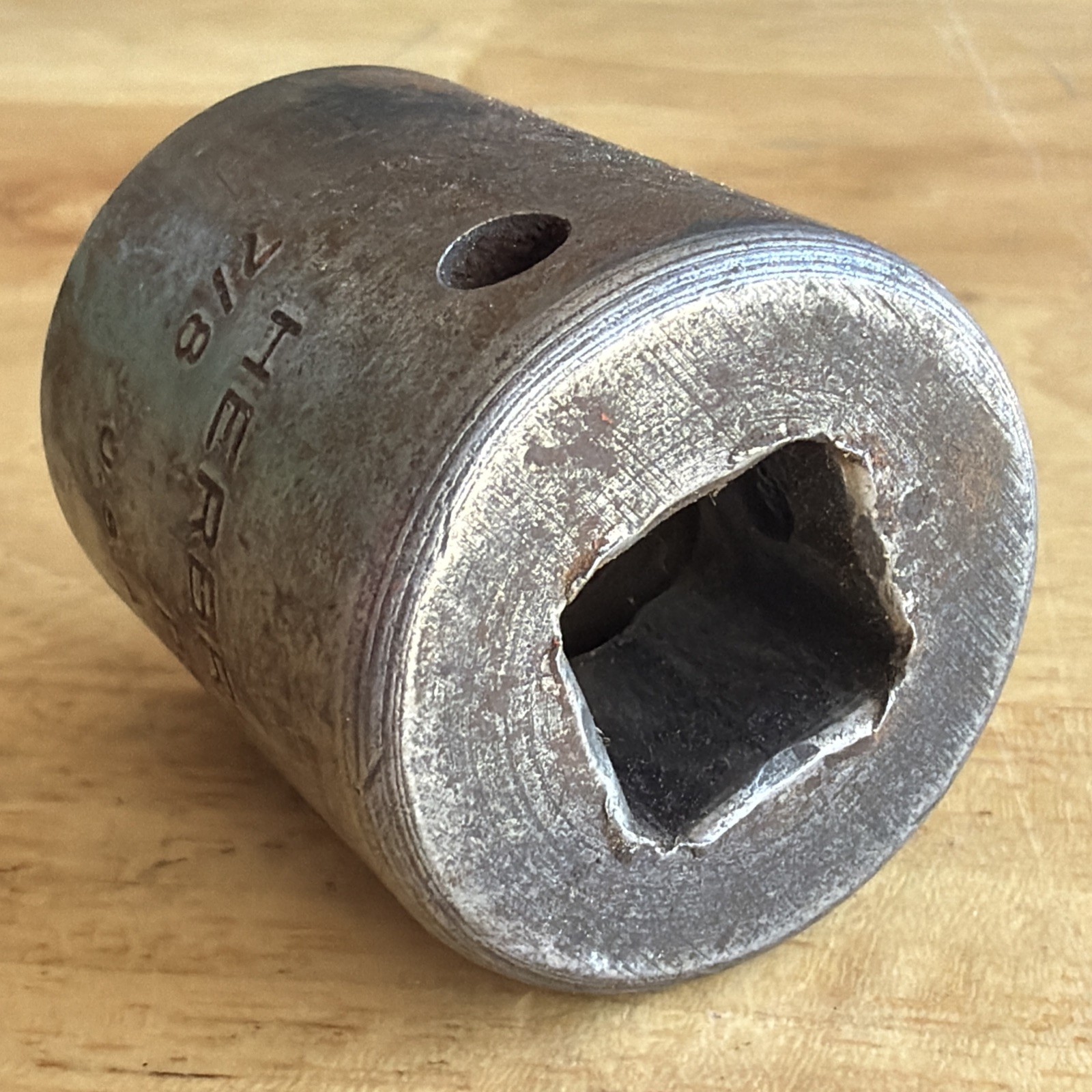 Herbrand Tools 7/8″ Shallow Impact Socket 1/2″ Drive 6 Point PS-628 Vtg USA