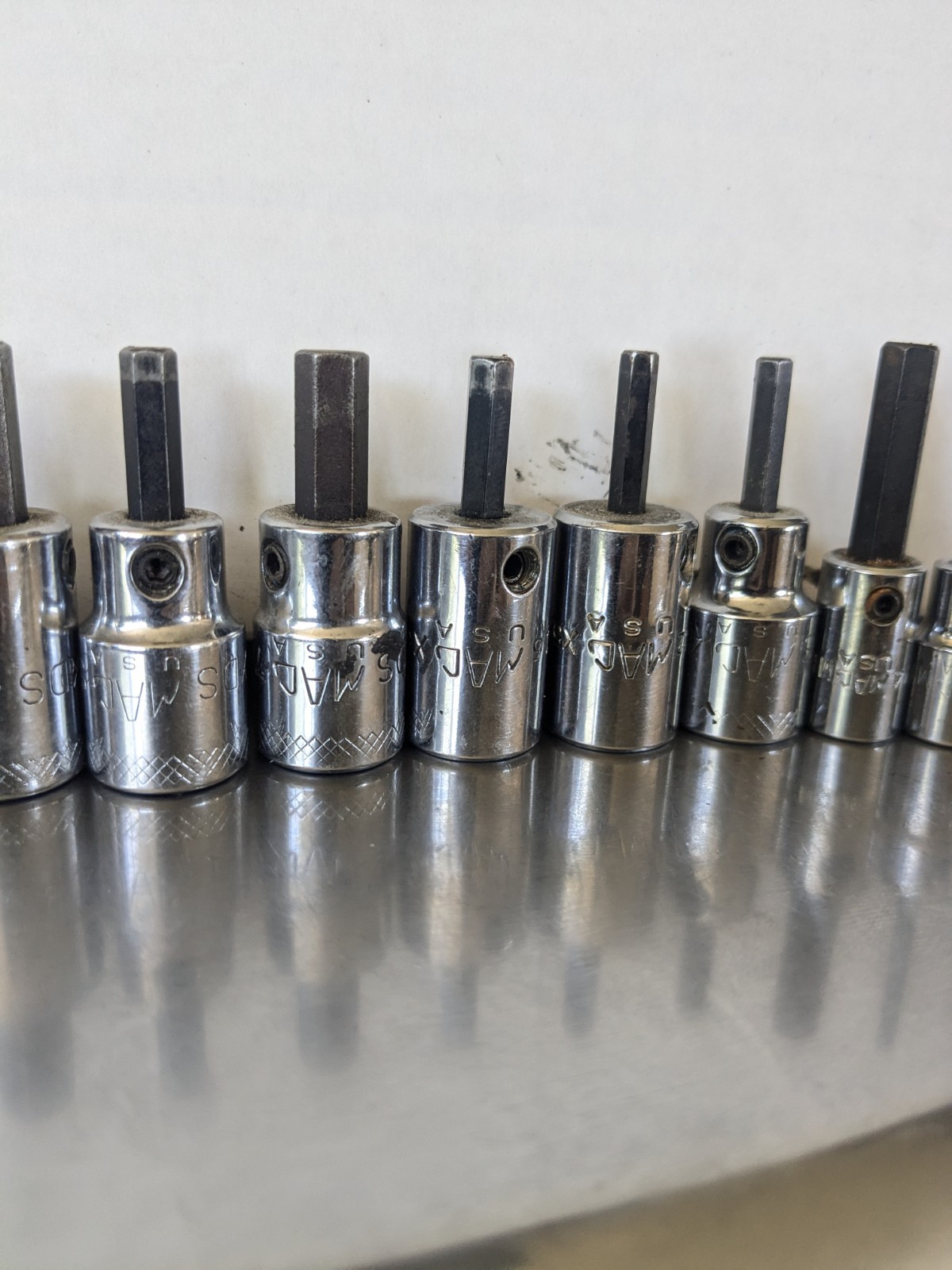 14 MAC Tools Hex Head Sockets Mixed Lot SAE MM 3/8″ & 1/4″ Drive USA Made Tools