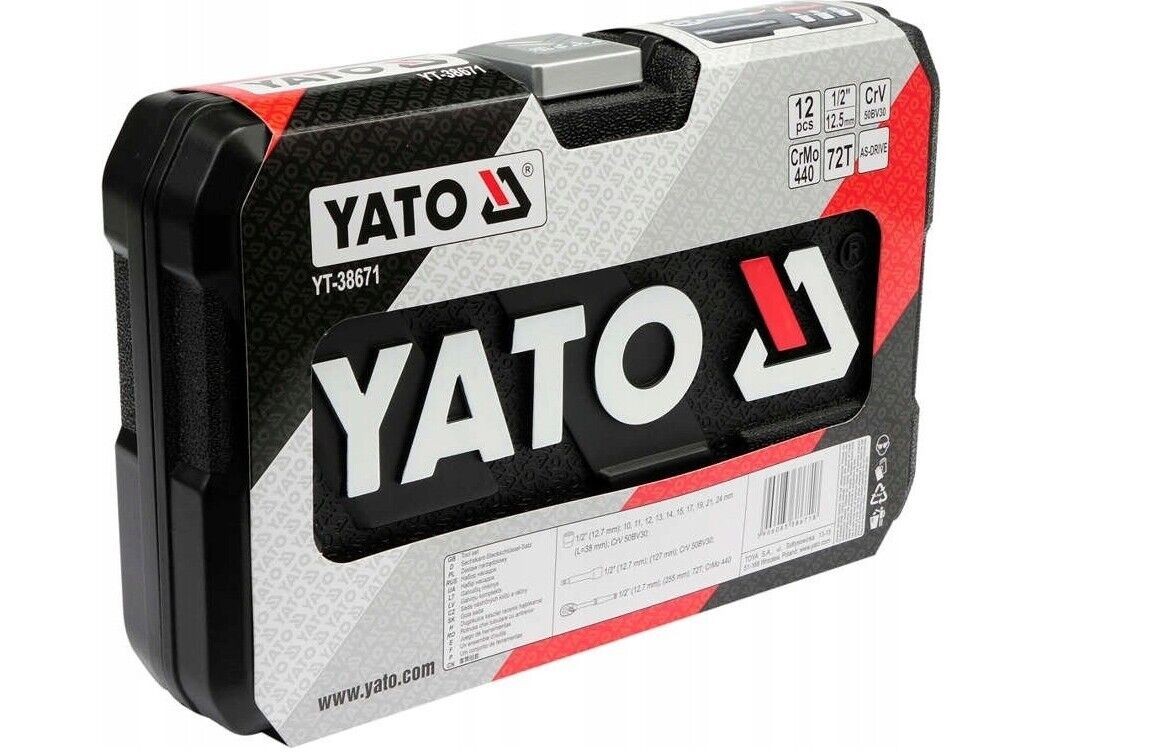 Ratchet Socket Set 1/2″ 12 PcsTools Toolbox YT-38671 Yato Professional