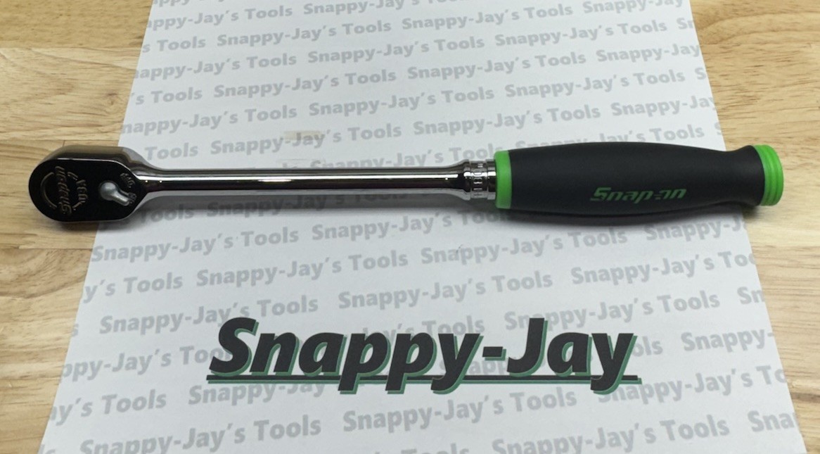 Snap-on Tools USA NEW 3/8″ Drive GREEN Soft Grip LONG Fixed Head Ratchet FHL80G