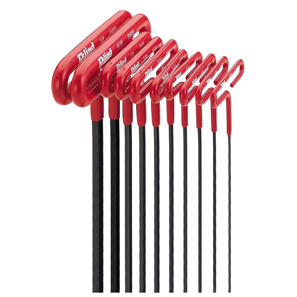 Eklind Tool 53610 10 Piece 6″ SAE Cushion Grip T-Handle Hex Key Set