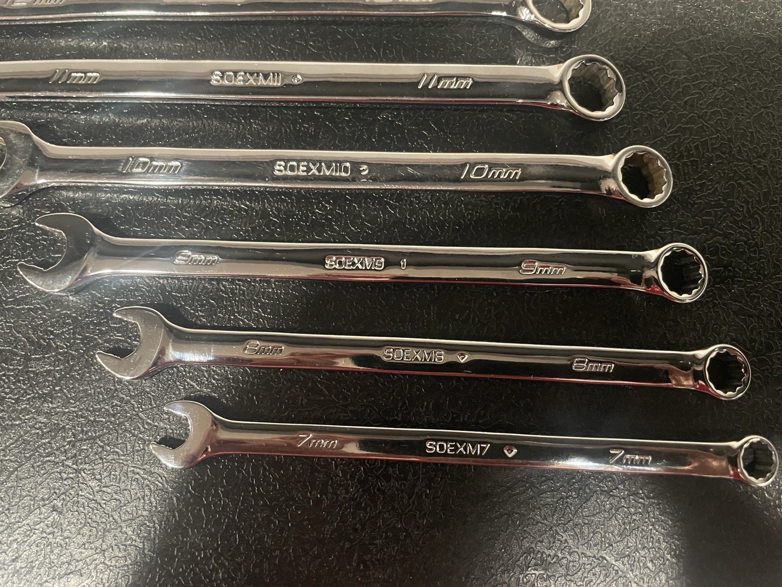 Snap-on 13pc 12 Pt Metric Flank Drive Wrench Set PRO-FI foam 7-19mm SOEXM01FMBR