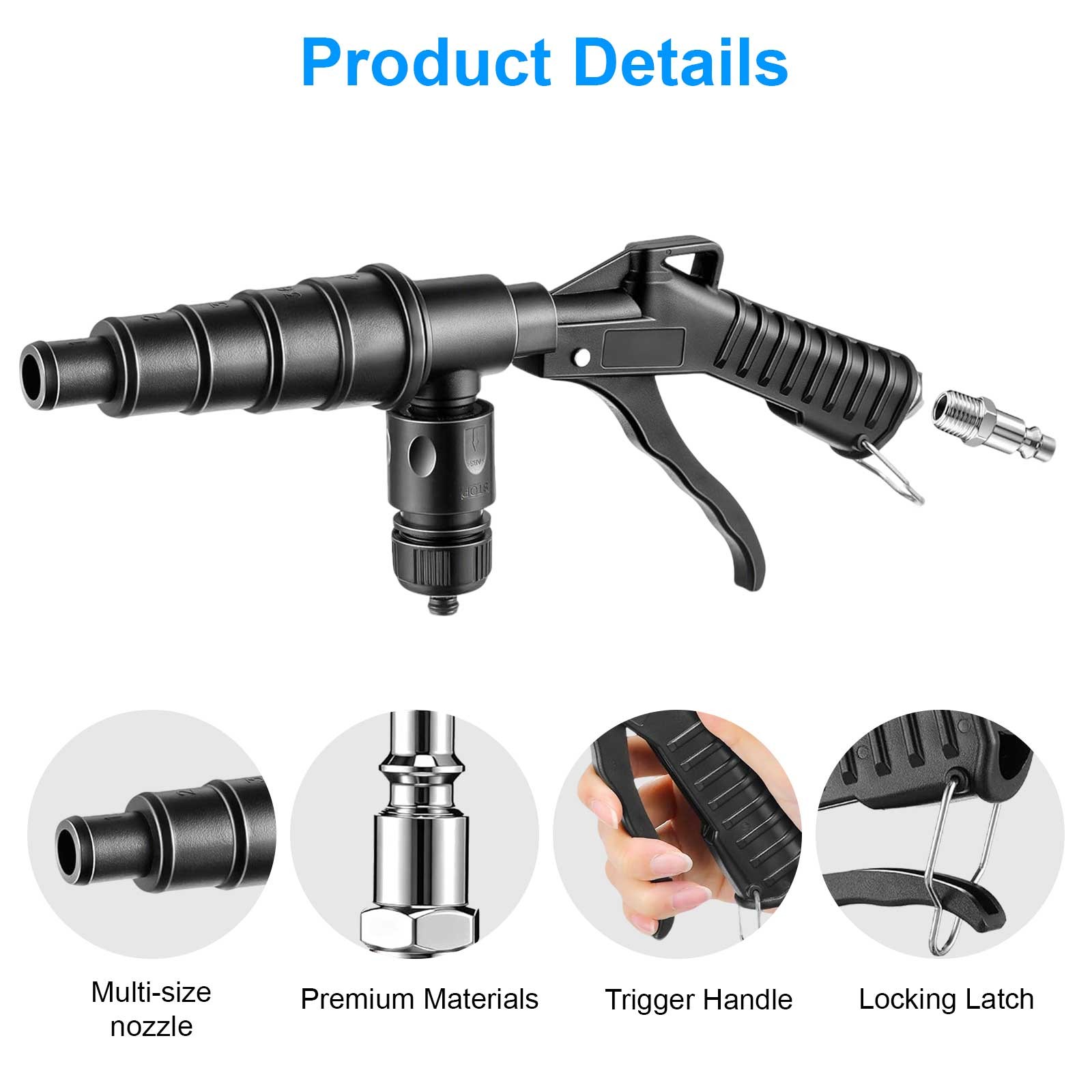 Coolant System Flush Gun Heater Core Radiator Cleaning Tool w/ 19-40mm Nozzles
