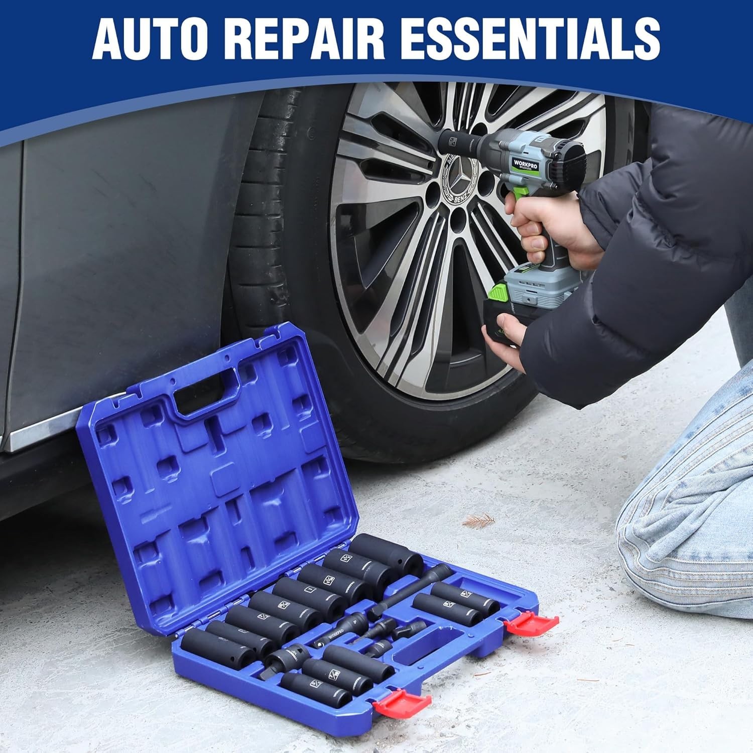 Comprehensive 1/2″ Drive Deep Impact Socket Set – 20 Pieces for All Projects
