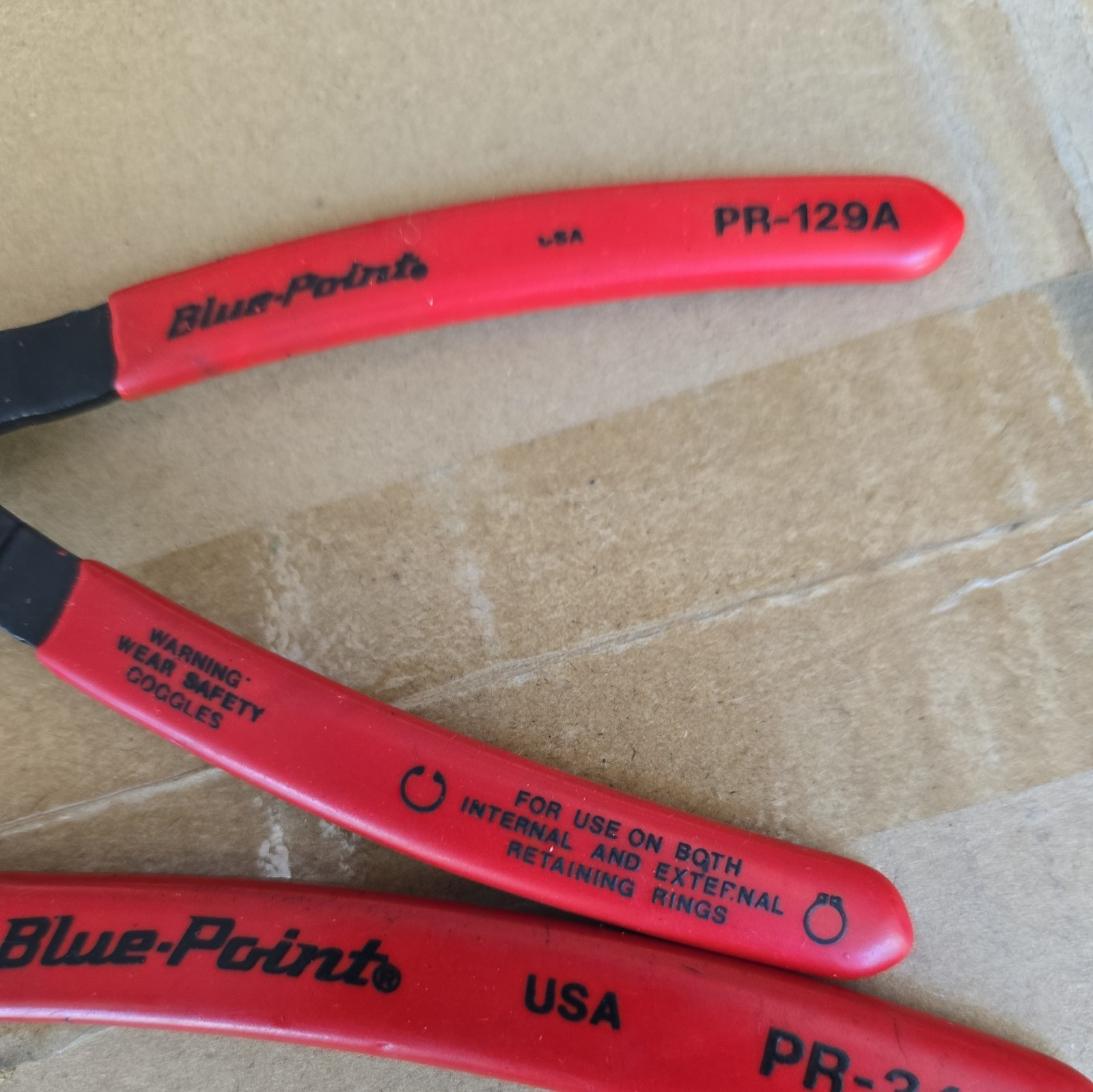 Blue Point Snap Ring Pliers PR-34a & PR-129a Internal External Used Hand Tools