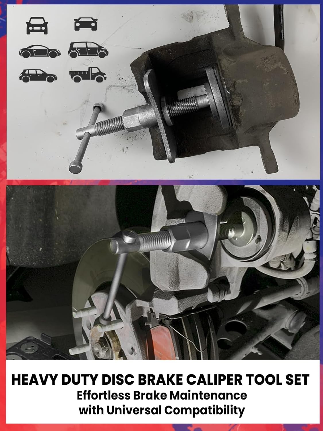 Brake Caliper Compression Tool 24-Piece Heavy Duty Disc Brake Piston Caliper