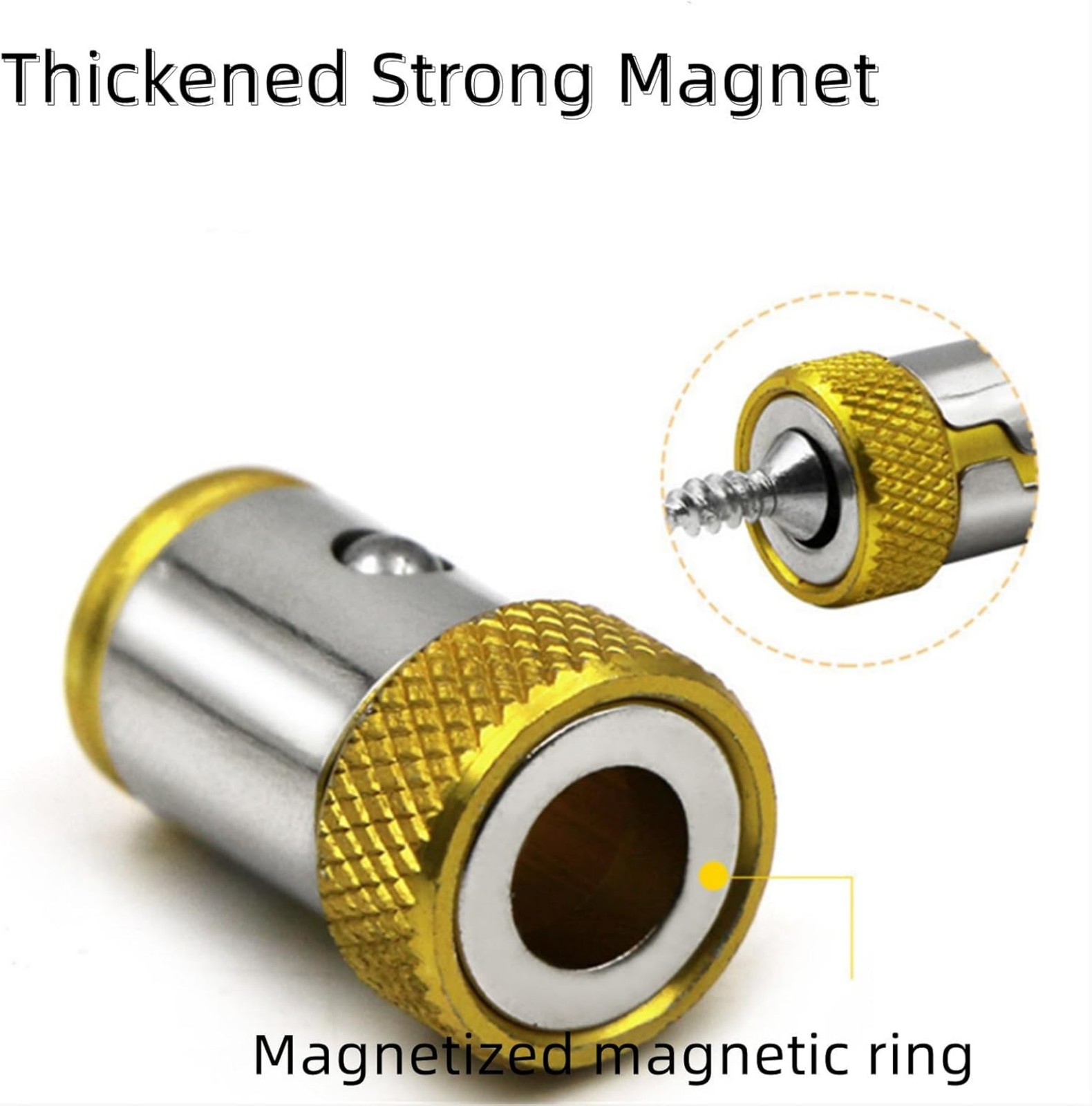 6 x Screwdriver Head Magnetic Ring Pivoting Bit Tip Screw Holder Magnetizer