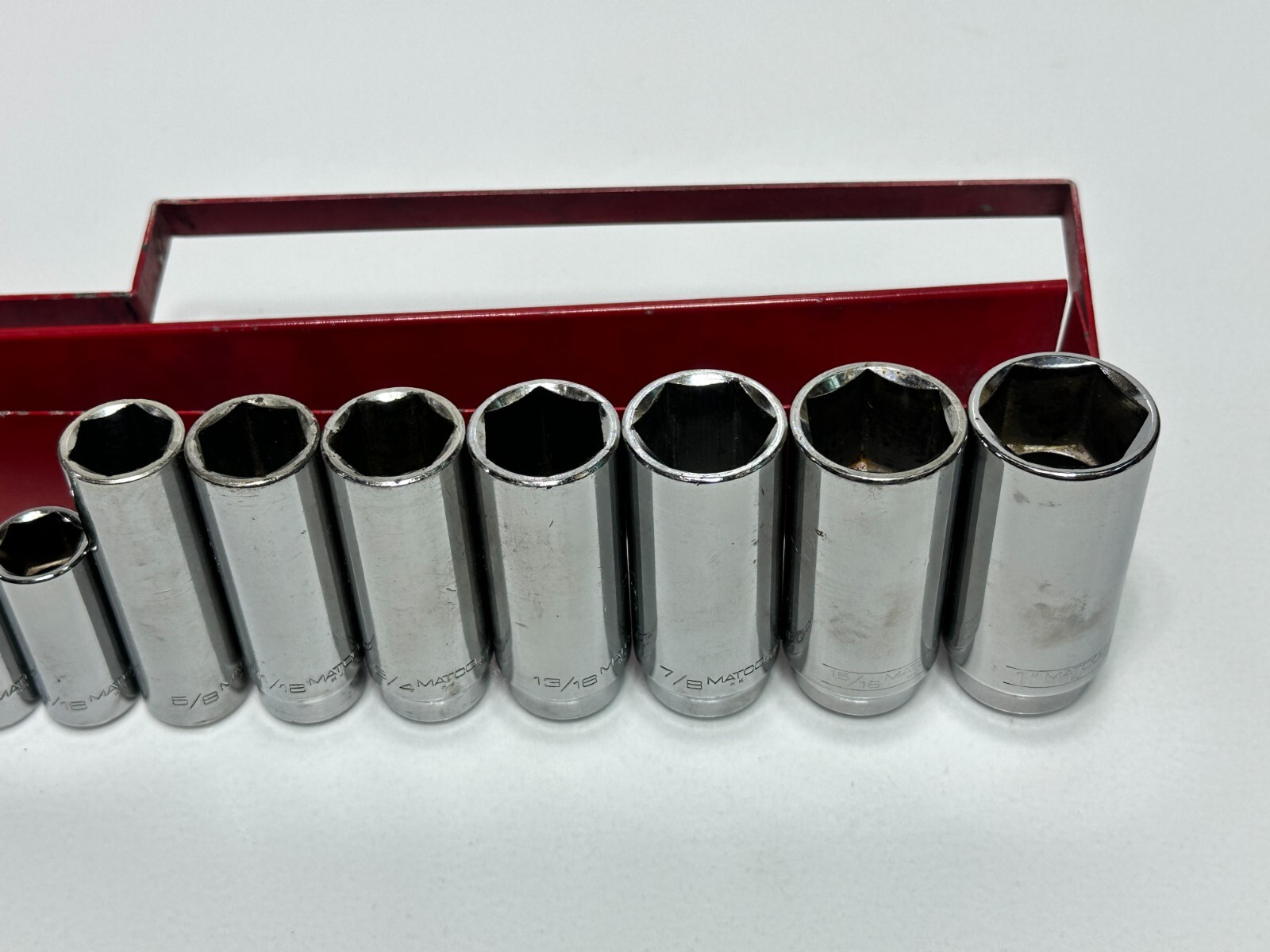 Matco Tools USA 13pc SAE 1/4″ to 1″ Deep Chrome Socket Set – 3/8″ Drive, 6 Point