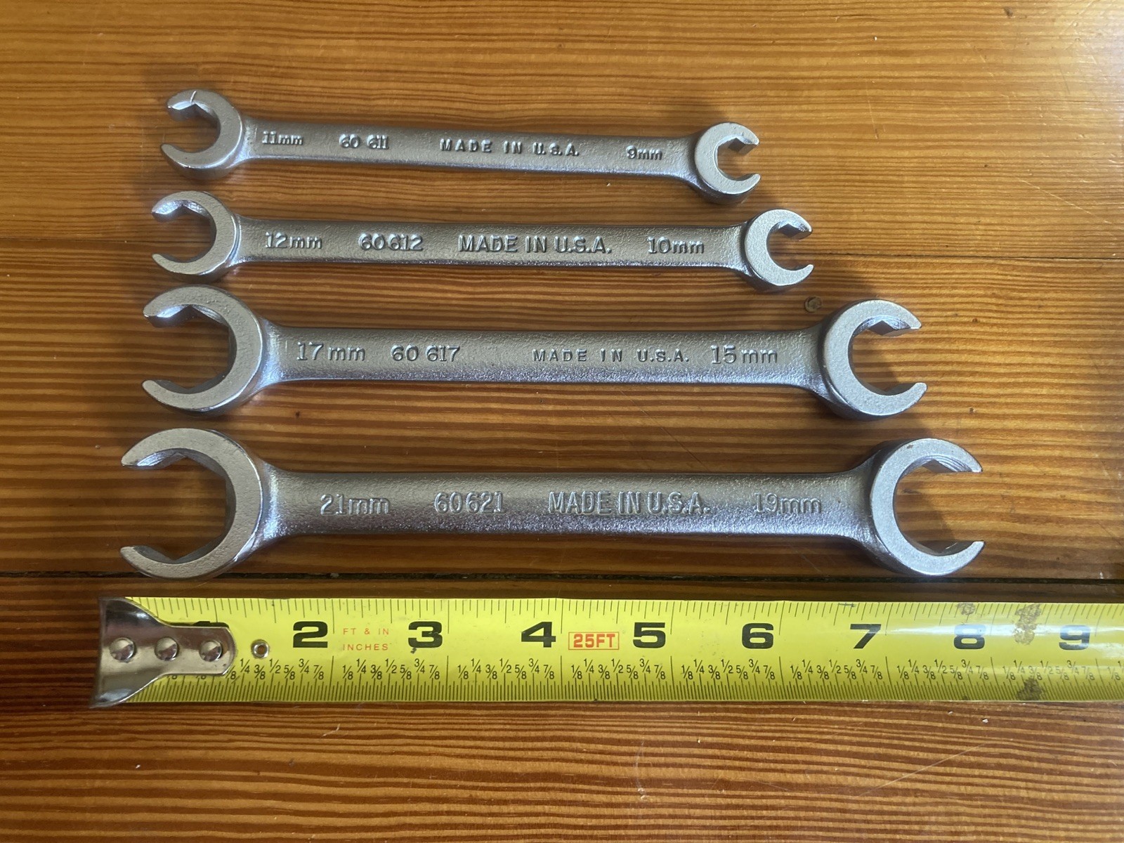 Easco Flare Nut Wrench 4 Pc Set Metric Made In USA