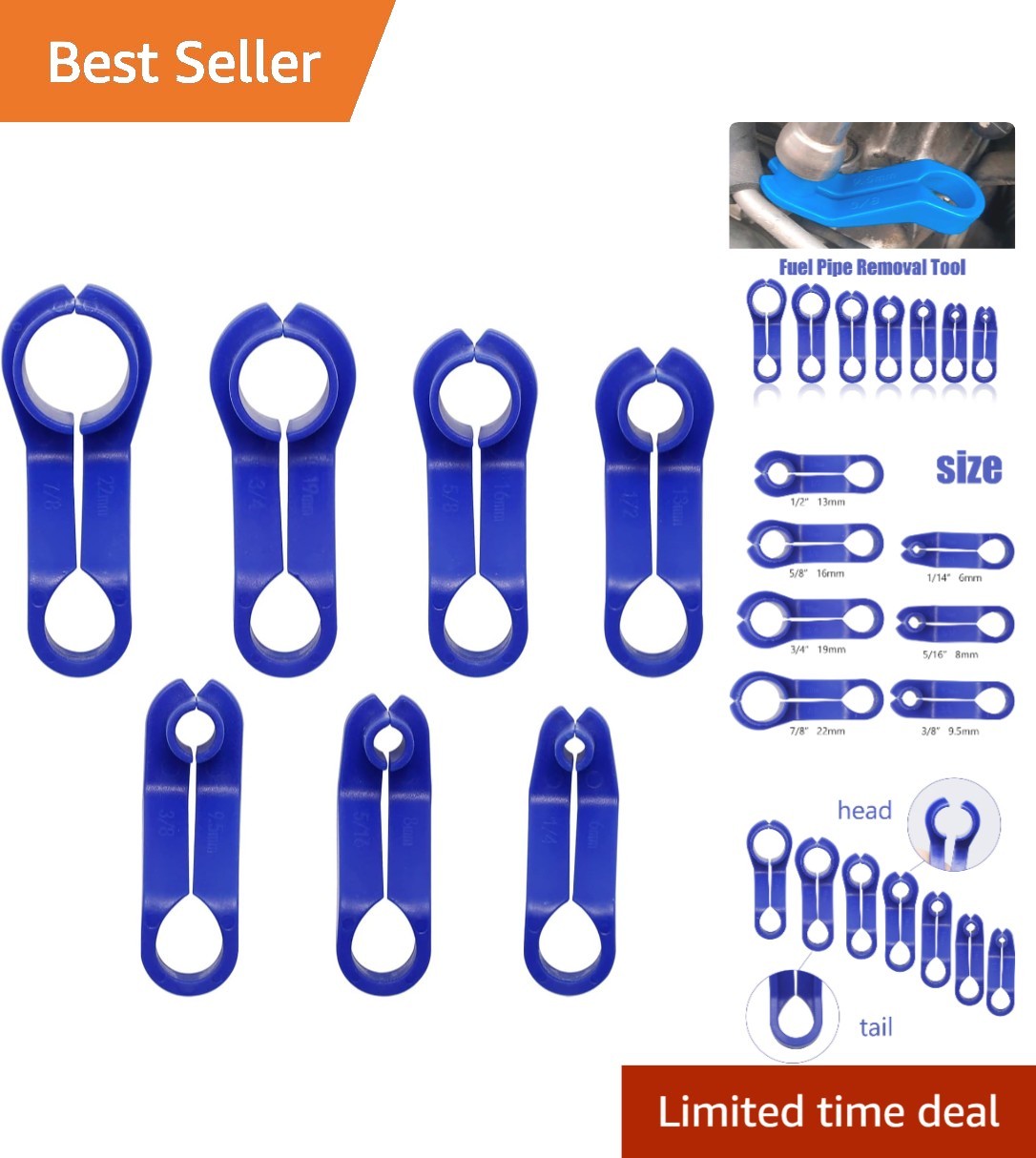 7 Sizes Fuel Line Disconnect Tools Replacement for Multiple Car Brands