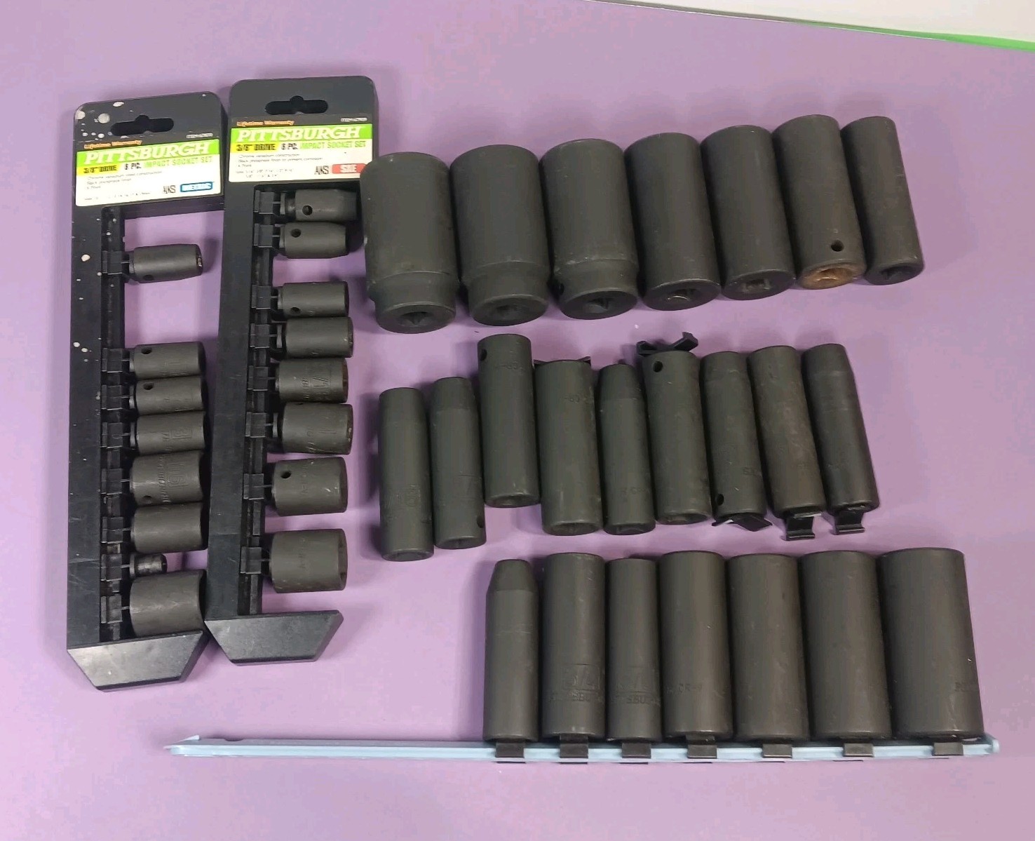 Lot of 38 Mixed Impact CRV Deep Sockets 3/4″ & 1/2″ Pittsburgh Tools