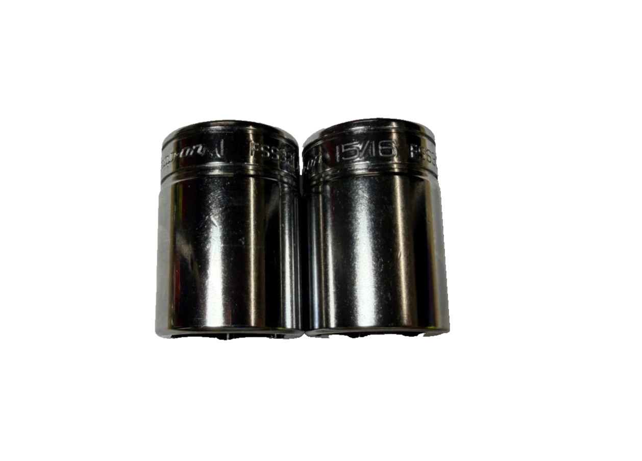 Snap-On Tools NEW 3/8″ drive 15/16″ & 1″ 6-point Semi Deep Sockets FSS301 FSS321
