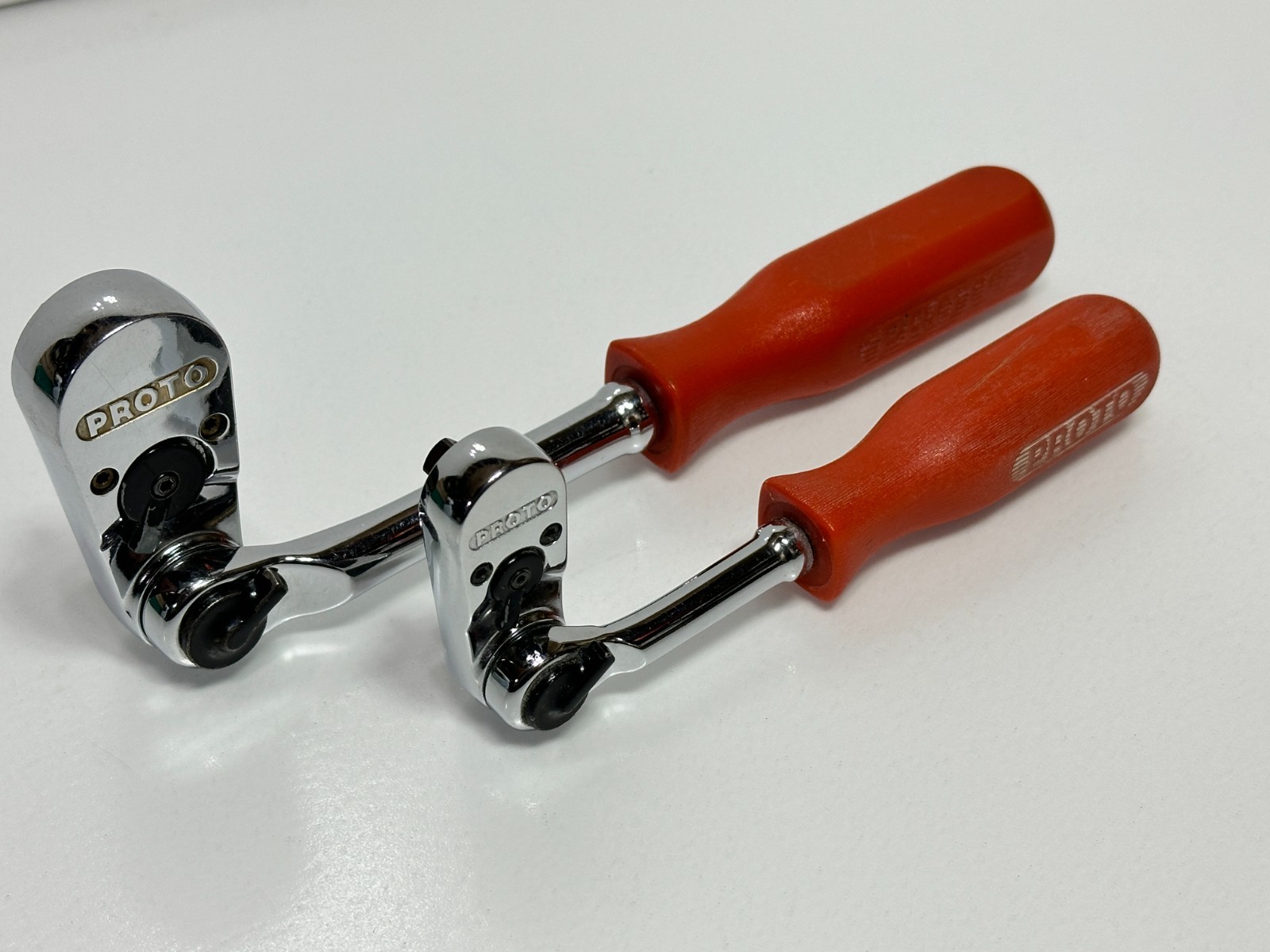 Proto USA Rare 2pc 5257L 3/8 Drive, 4757L 1/4 Drive Indexable Ratchet Red Handle