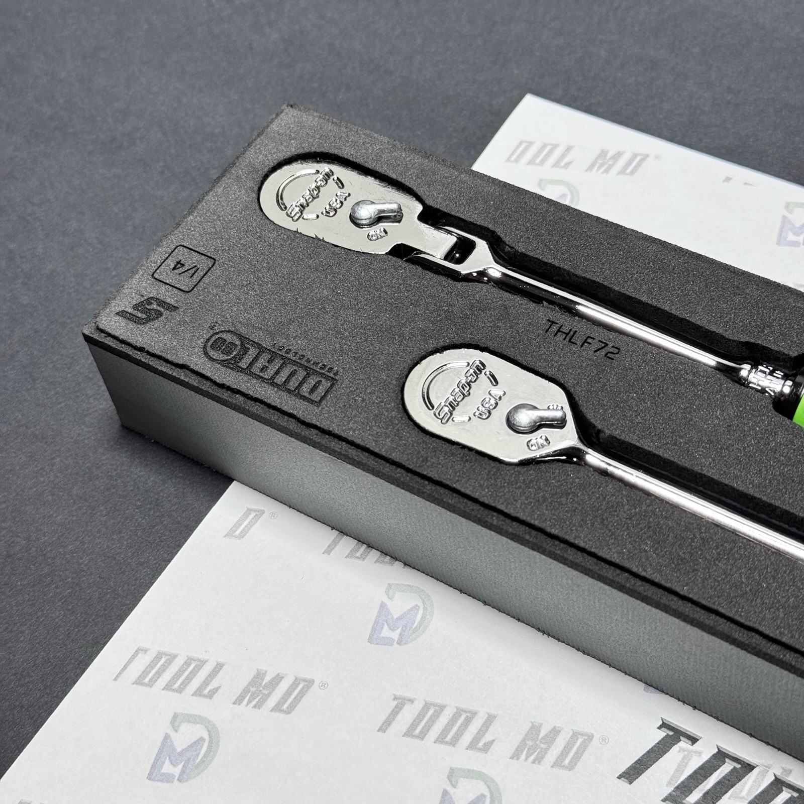 Snap-on Tools USA NEW REVERSE GREEN Compact 3pc 3/8″ Drive Ratchet Set 103RT05F