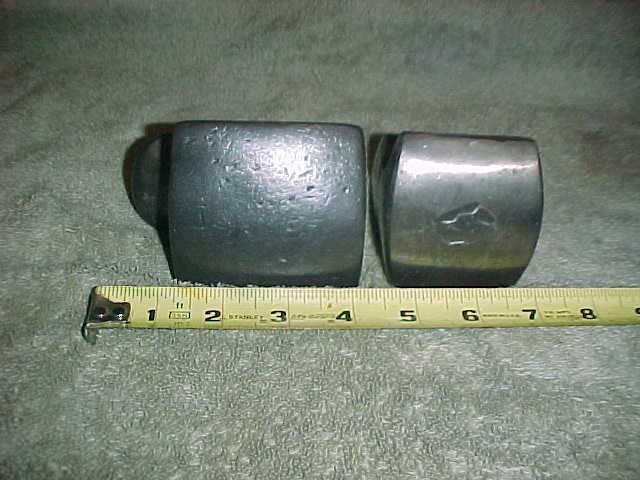 Auto Body Pair of Old Dollies Offset and General Purpose Hand Anvil Hammer Tools