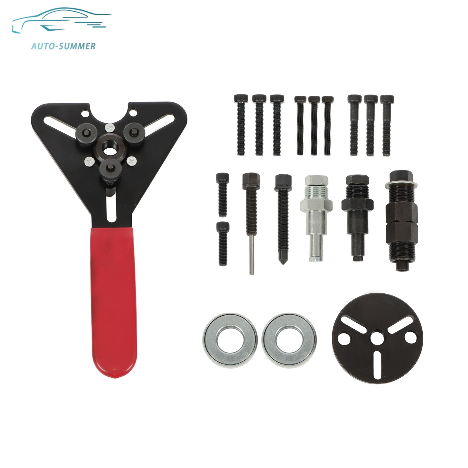 23 Pieces A/C Compressor Clutch Hub Puller Removal Installation Holding Tool Kit