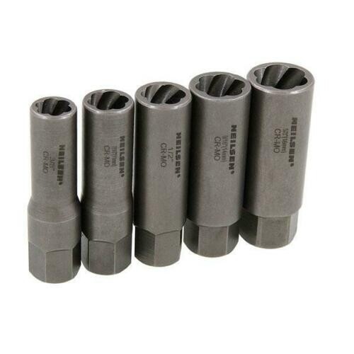 5pc Deep Twist Socket Set 10/16mm Damaged Nut & Bolt Extractor 3/8″Dr Easy Outs