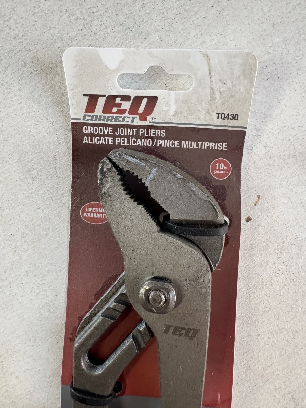 TEQ Correct 10″ Groove Joint Pliers, Carbon Steel, Soft Grip Handles
