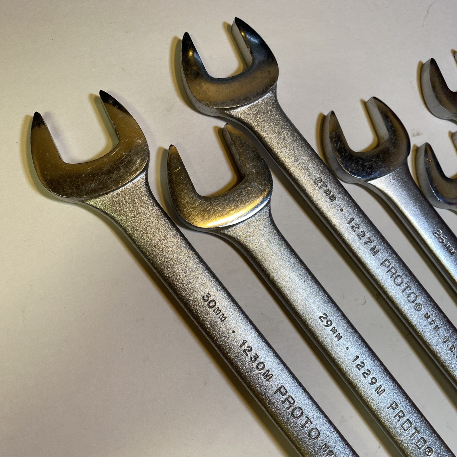 Proto Professional Large Metric Wrenches 8 Piece Set 20mm-30mm USA Made