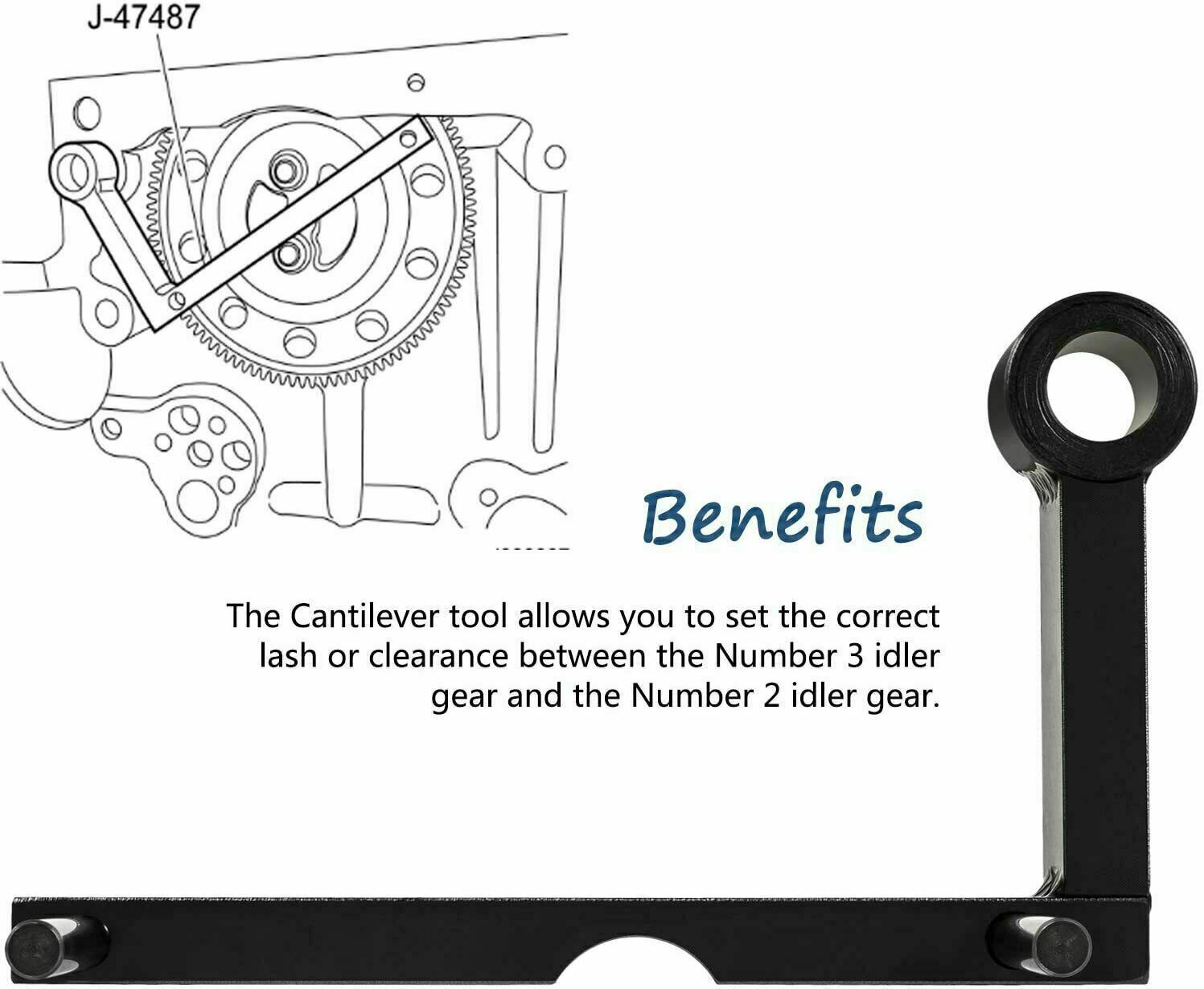 J-47487 Idler 3 Cantilever Tool for Detroit DD13 DD15 Engine Diesel Gear Train