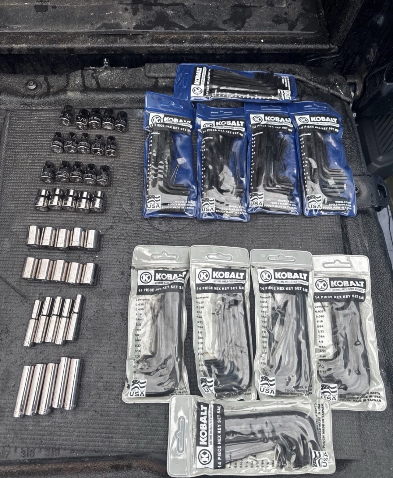 230p Kobalt Tools USA Wrench Socket Lot Common Sizes! 10mm 12mm 13mm Metric Sae