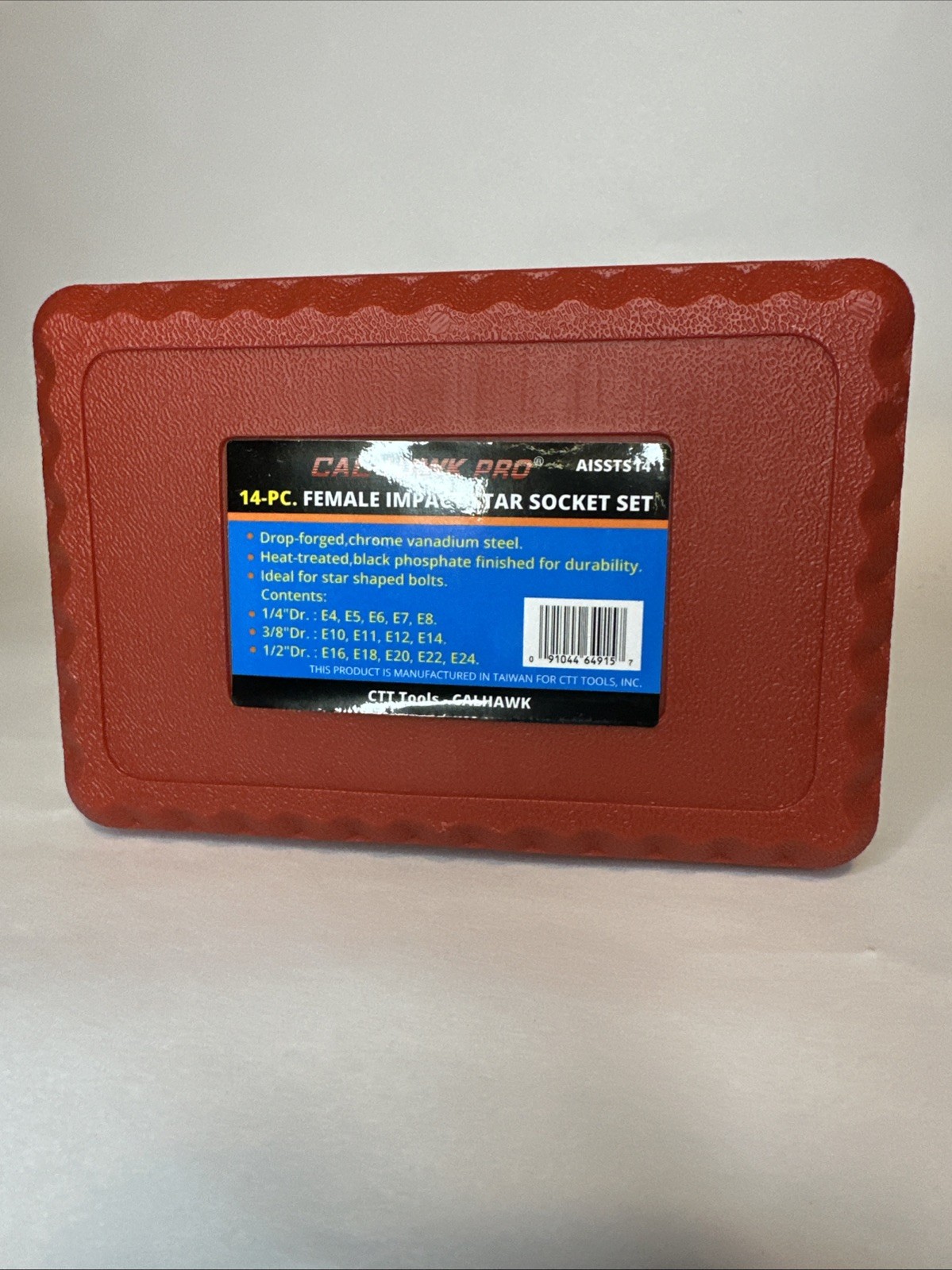 14-Pc Cr-Mo Female Star E-Torx External Bit Socket Set E4-E24 1/2″ 3/8″ 1/4″ Dr.