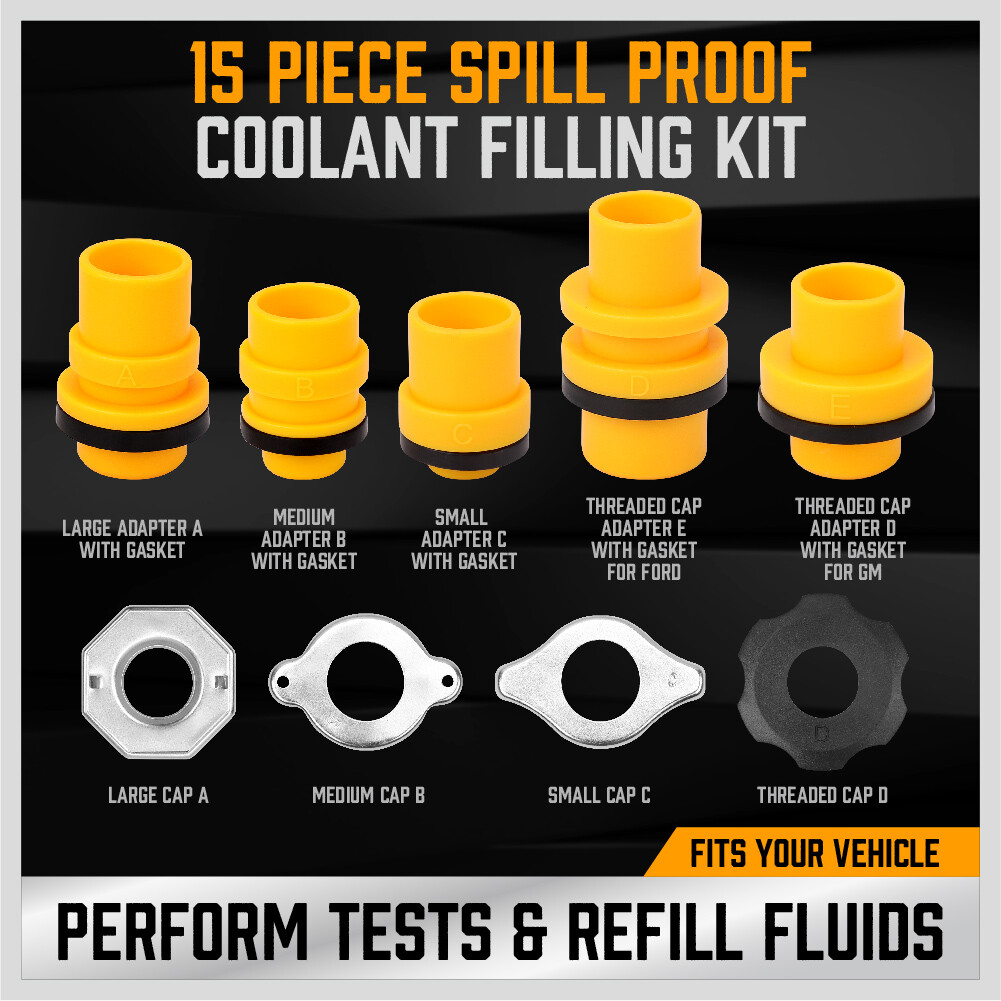 HORUSDY Spill Proof Radiator Coolant Filling Funnel Kit Car Auto Fluid Cooling S