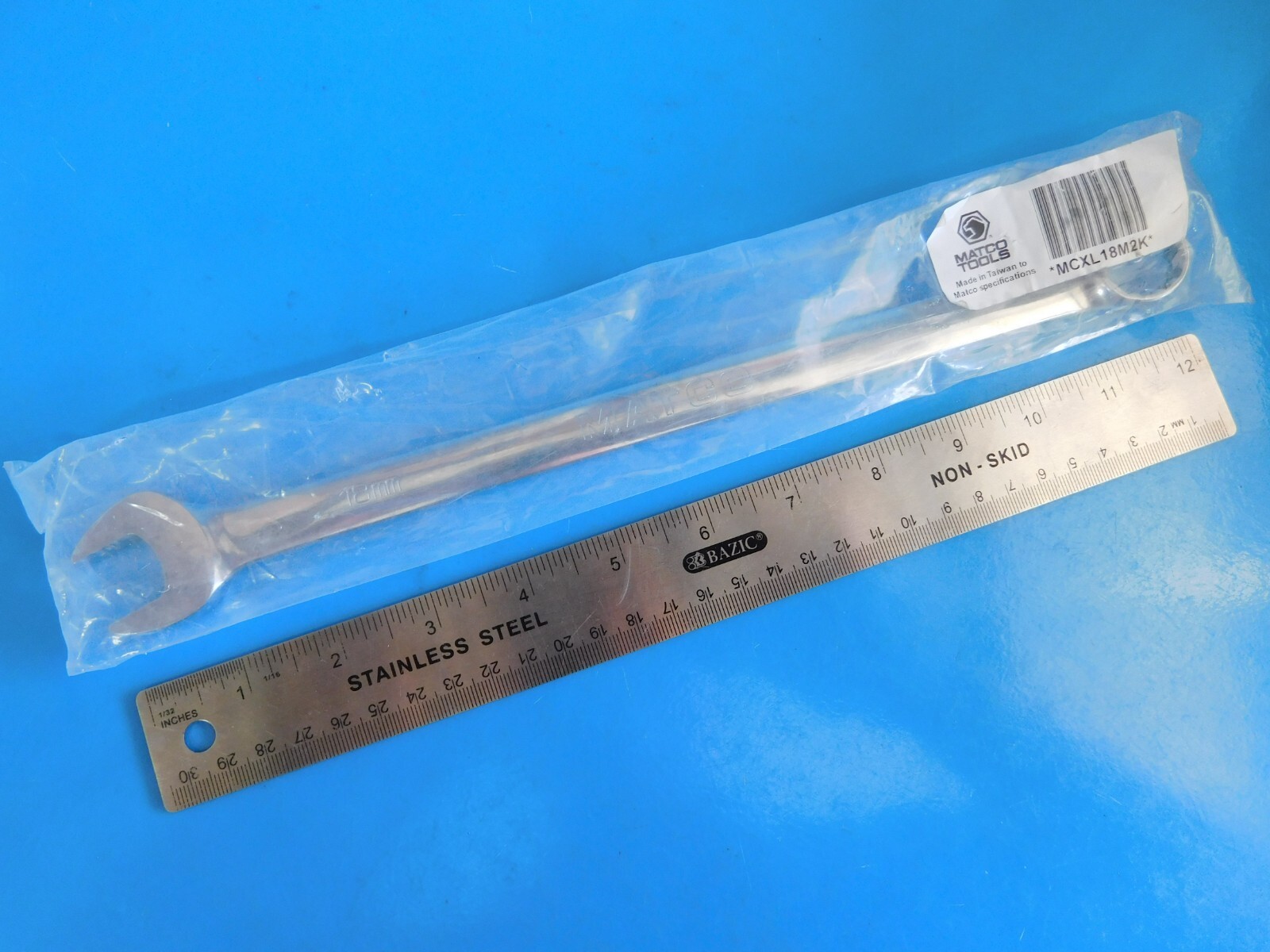NEW ,MATCO TOOLS ( 18MM ) EXTRA LONG COMBO WRENCH , PART #MCXL18M2K