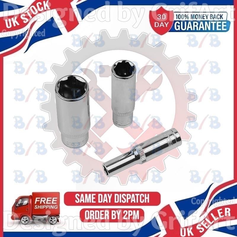 USPRO 13PC DEEP DRIVE 1/4″ INCH SOCKET SET 4-14MM DEEP SOCKETS LONG REACH CR-V