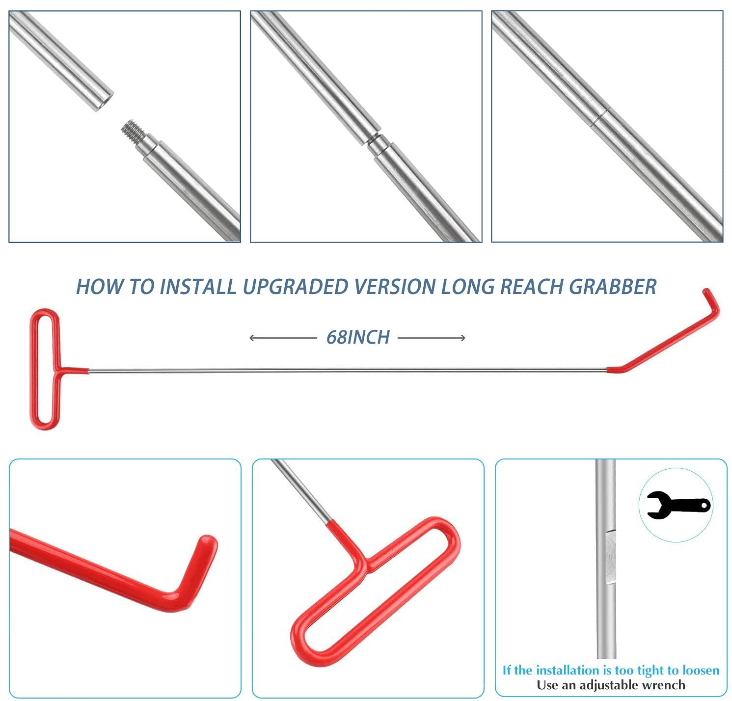 PEPEYYML 5th Wheel Pin Puller, 68 Inch Solid Steel Rod, Car Repair Kit 22PCS