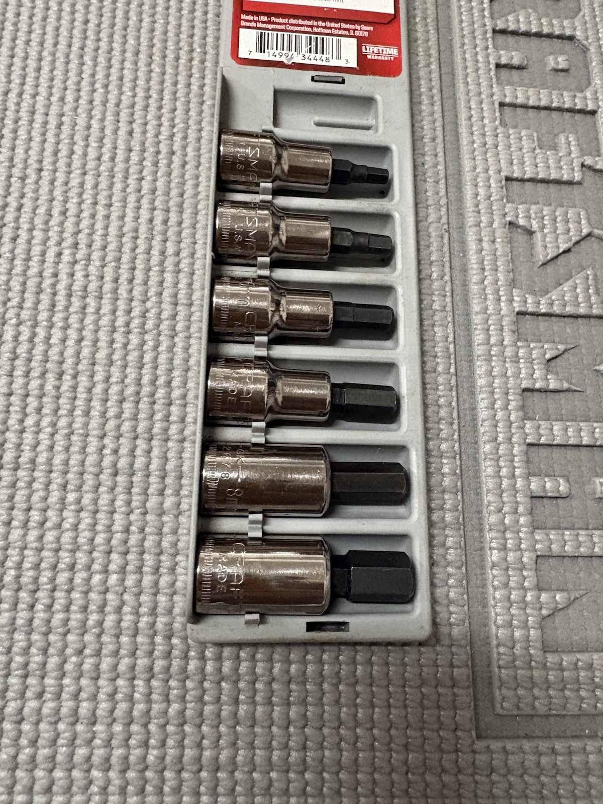 NOS Sears Craftsman Hex Bit 6pc Socket Accessory Set 3/8″ Dr Metric GK 34448 USA