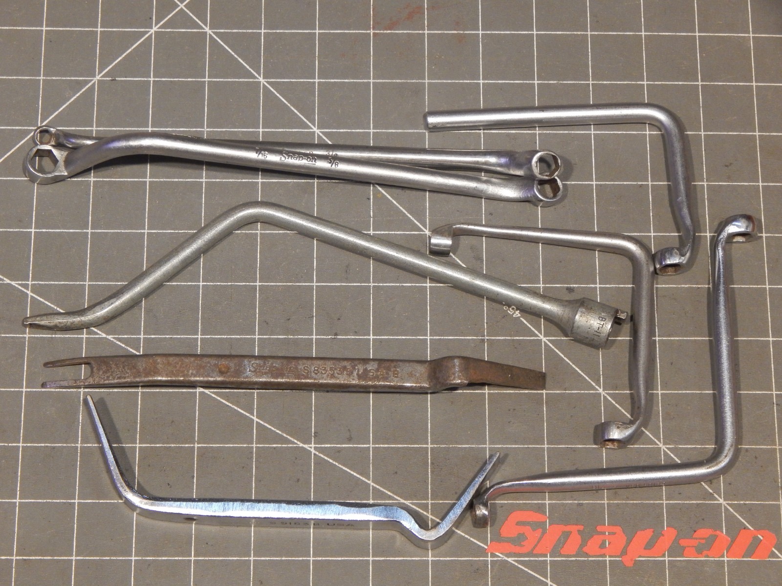 Snap On 8Pc Brake Service Tool Set Specialty Wrench 1/4 3/8 7/16 B1458 S8184