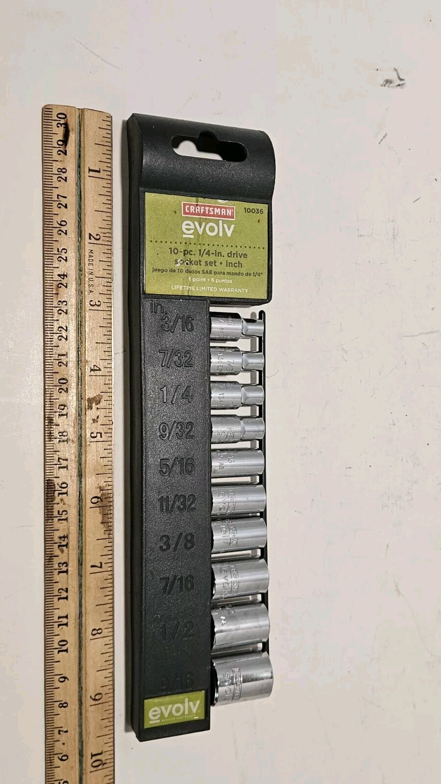 Craftsman Evolv 10 Piece Socket Set 10036 1/4″ Drive 6 Point 3/16″ to 9/16″ New
