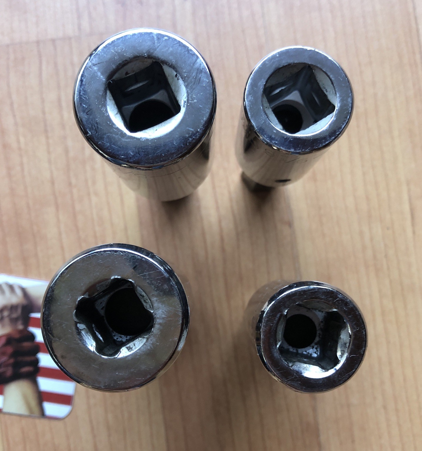 Hand Tool Craftsman USA Allen 1/2″ Drive Socket Set 4 Pieces 9/16 5/8 14mm 17mm