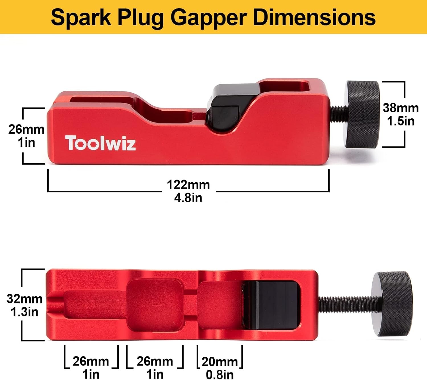 Compact Spark Plug Gap Tool with 32-Blade Feeler Gauge for Precise Adjustment