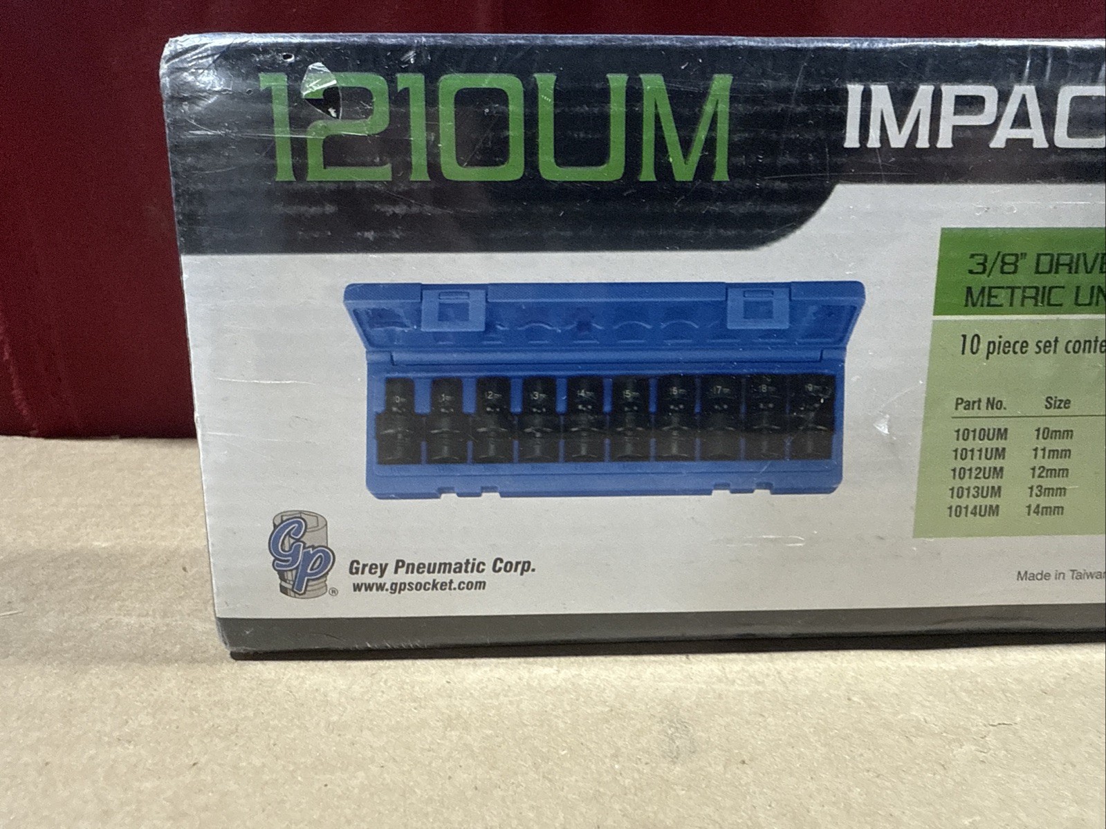 Grey Pneumatic 10pc 3/8″ Drive Metric Universal Impact Socket Set 10-19mm 1210UM