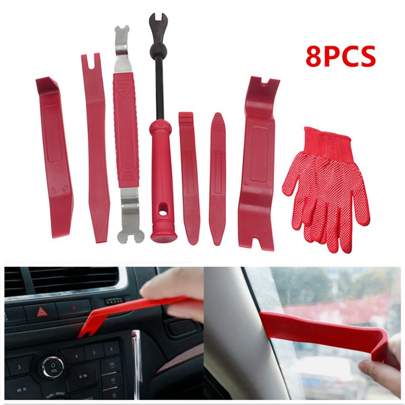8× Car Trim Scratch Removal Tool Dash Panel Window Molding Fastener Remover Kit