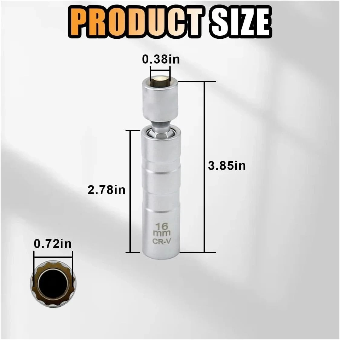 5/8 Magnetic Swivel Spark Plug Socket 16mm-Short for Effortless Removal
