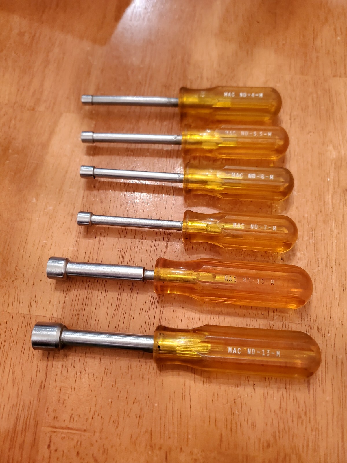 Mac Tools Vintage 4MM 5.5MM 6MM 7MM 10MM 13MM Nut Drivers Lot Of 6