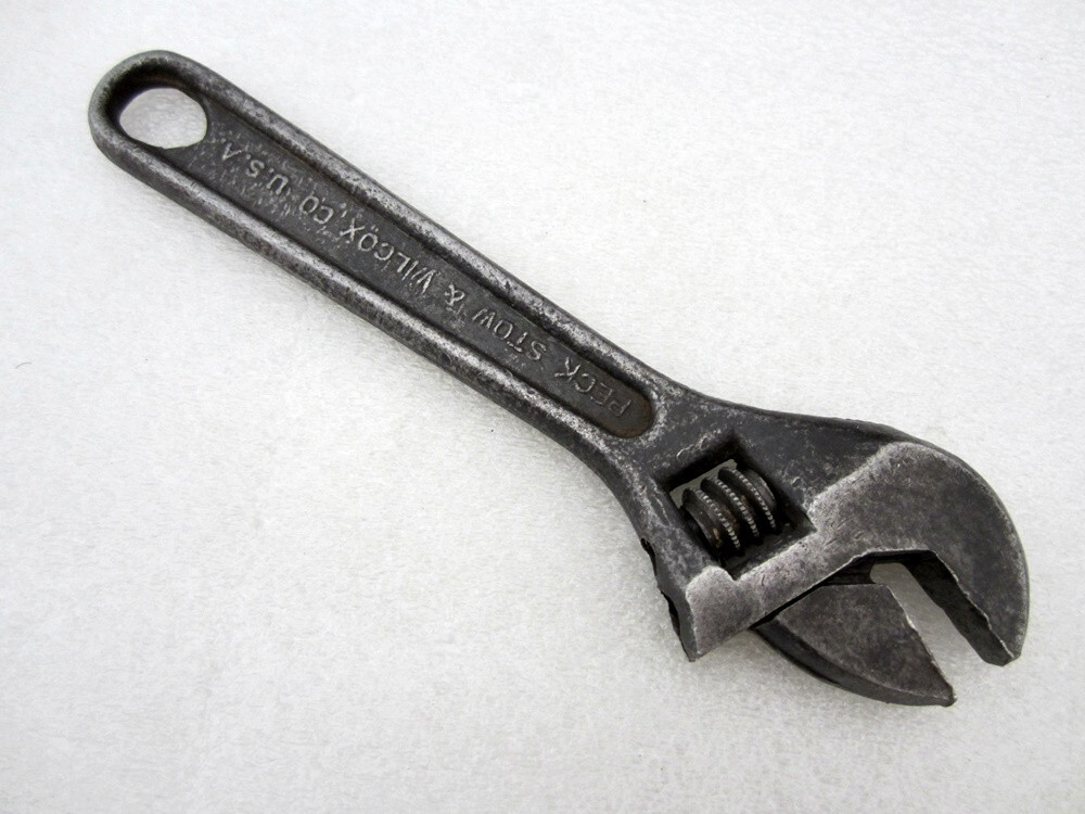 Vintage Peck Stow Wilcox 6″ Angle Adjustable Wrench PEXTO Made in USA
