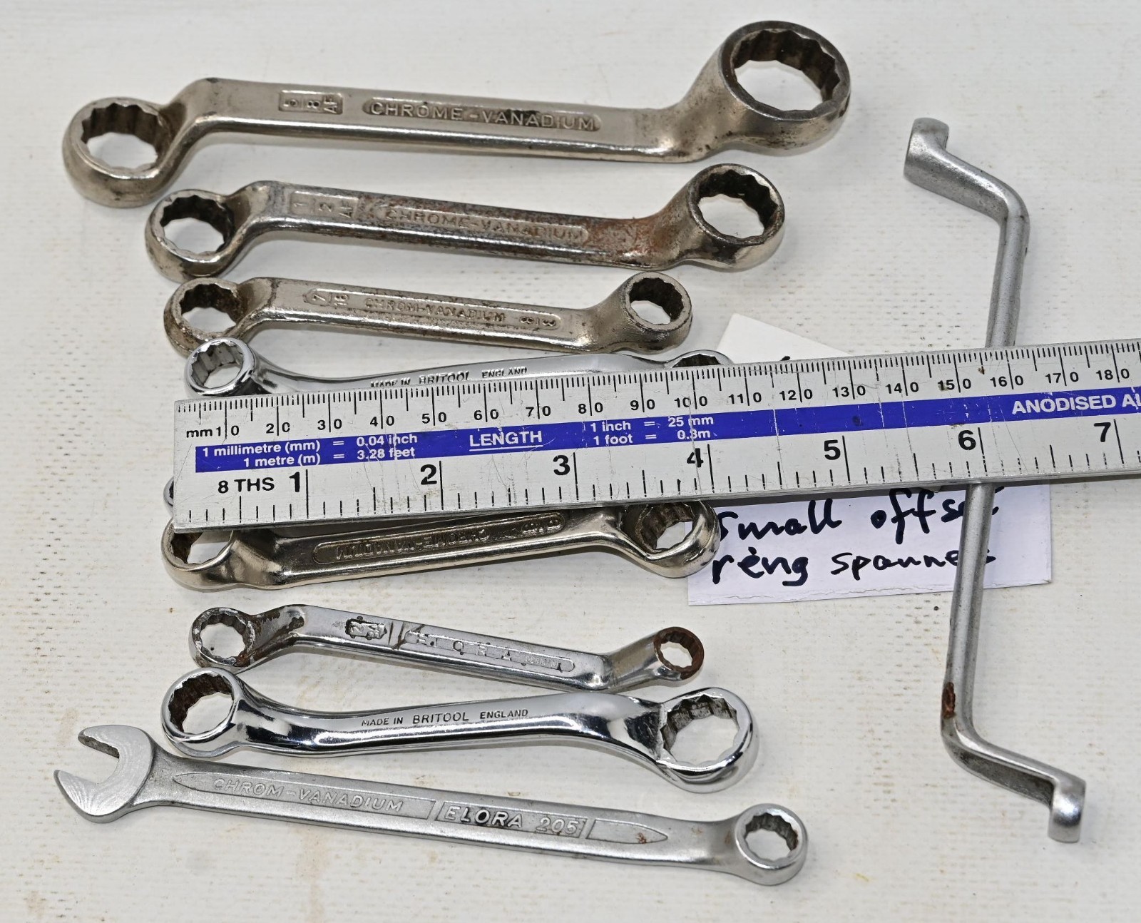 Vintage AF Offset Ring Spanners x 10 AF sizes as photos