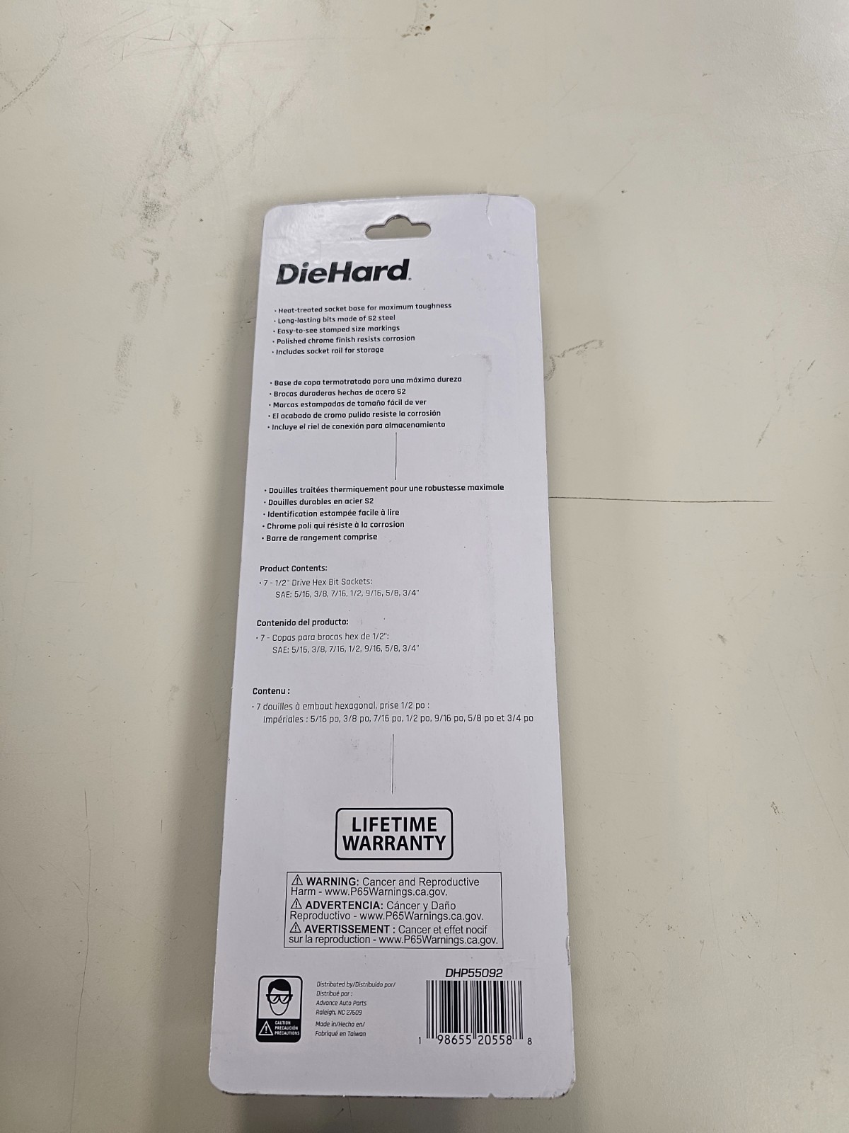 DieHard DHP55092 7pc Hex Bit Socket Set NEW