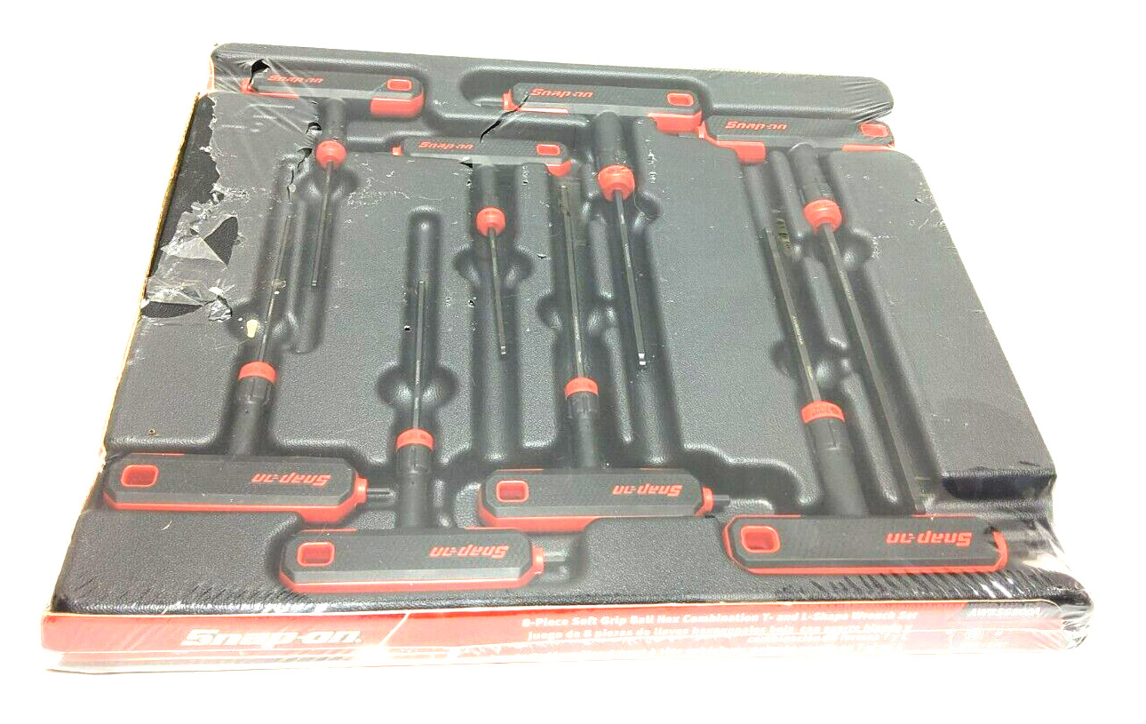 New Snap-on™ 3/32″ – 1/4″ 8pc T- L-Shape End Allen Hex Driver Key Set AWSG800A