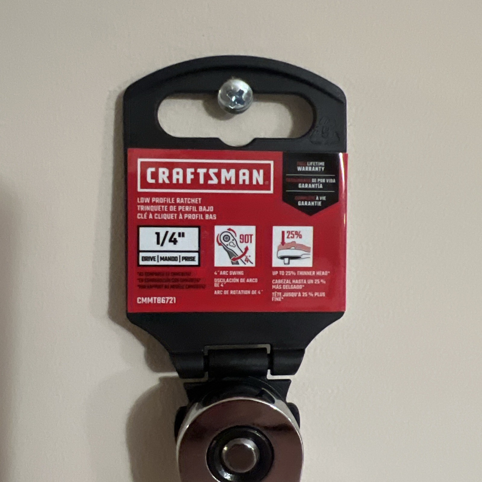 Craftsman NEW 1/4” Low Profile Ratchet Cmmt86721 FREE SHIPPING LIFETIME WARRANTY