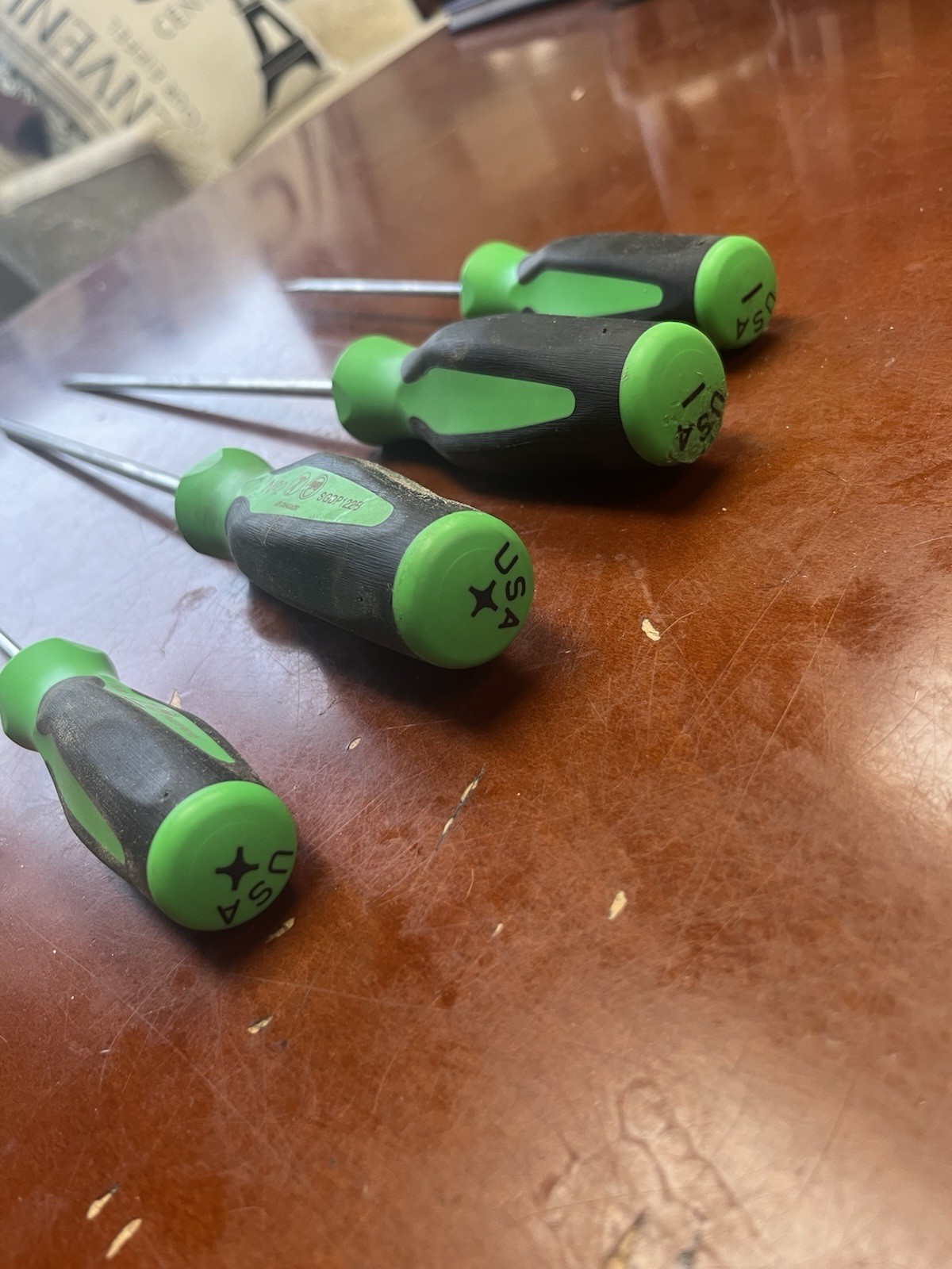 Snap On Cabinet Drive Set Of 4 No1 No2 7/32 And 3/16 Green Handle