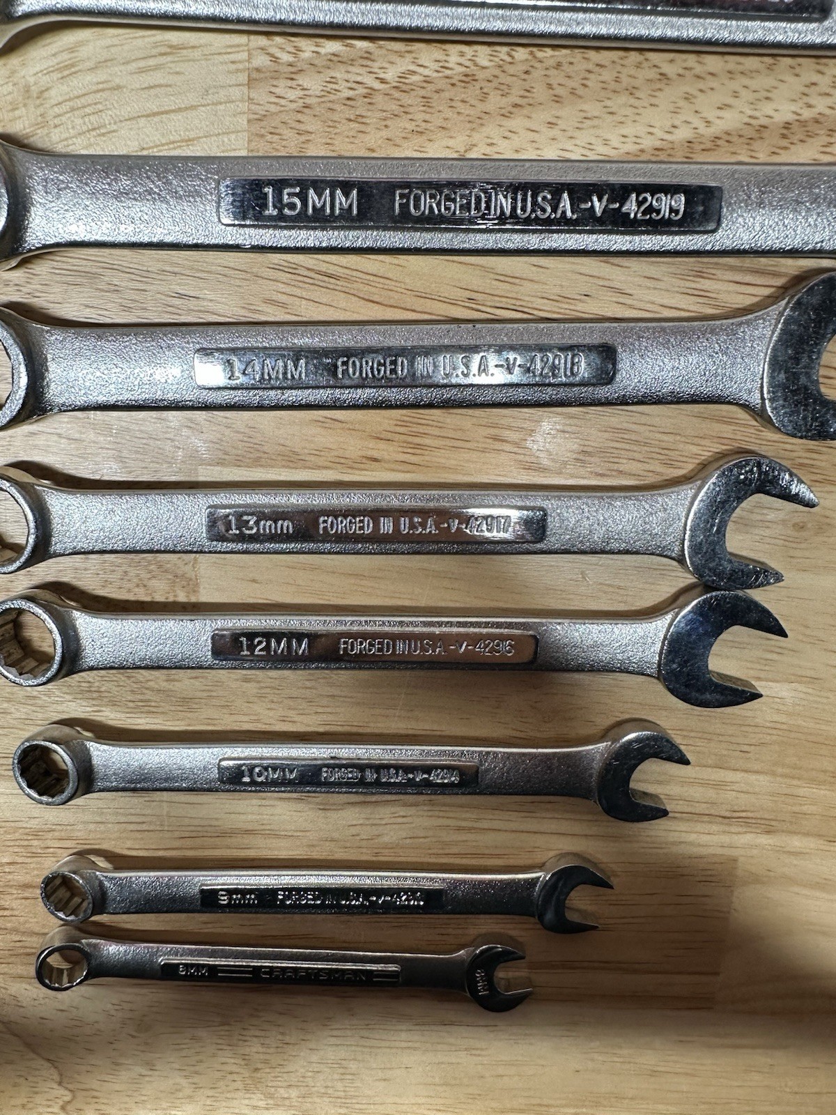 Craftsman USA 8-19mm Metric Wrench Set 4291 9 Piece Missing 6mm