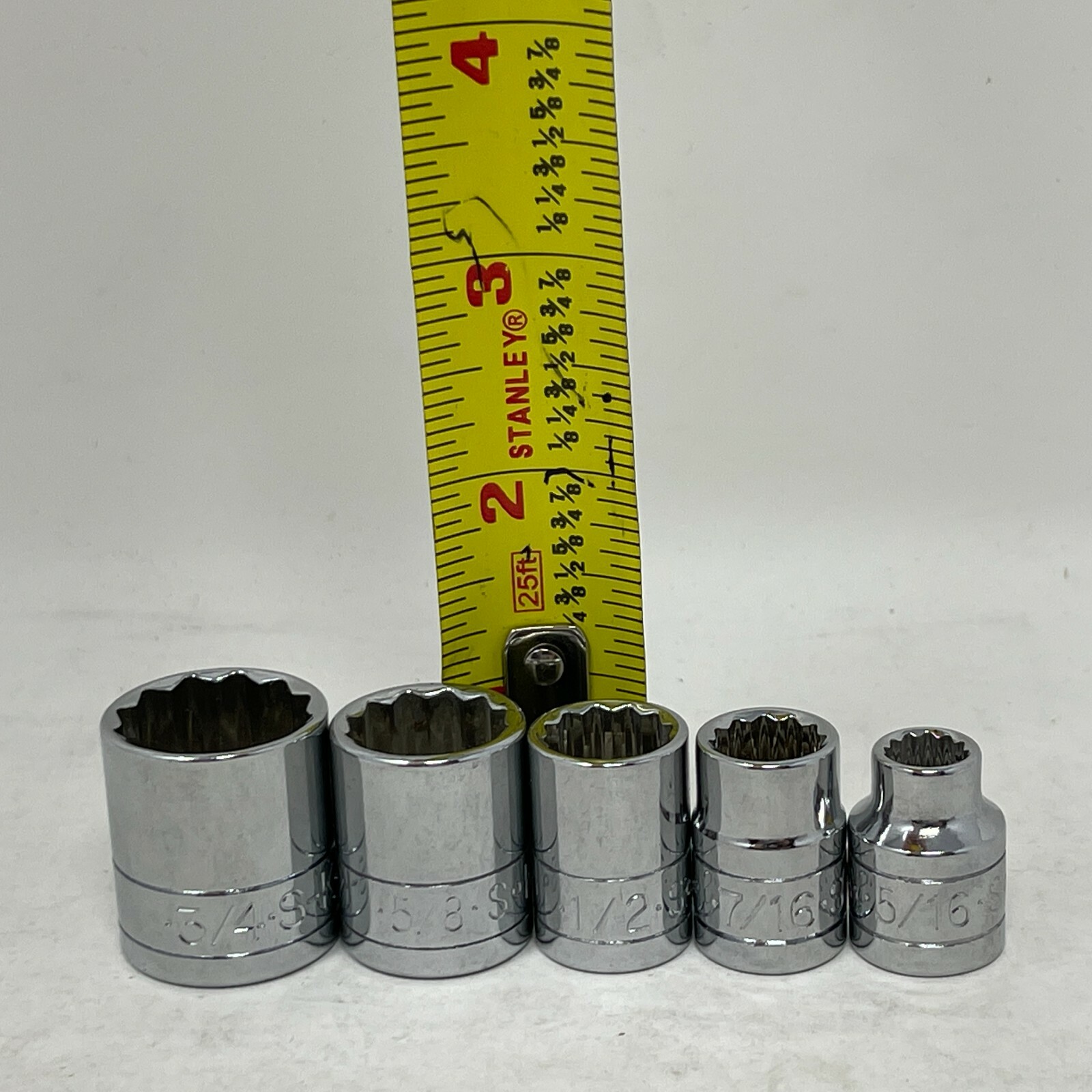 SK Tools 3/8 Drive 12 Point 5 Pc SAE Standard Fractional Socket Set 5/16″ – 3/4″