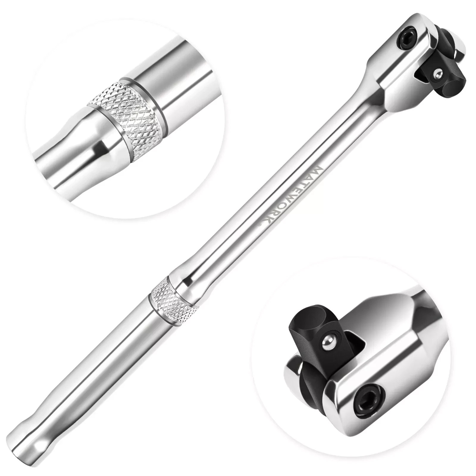 3/8 Drive Breaker Bar 10 inches 180-Degree Flex Head
